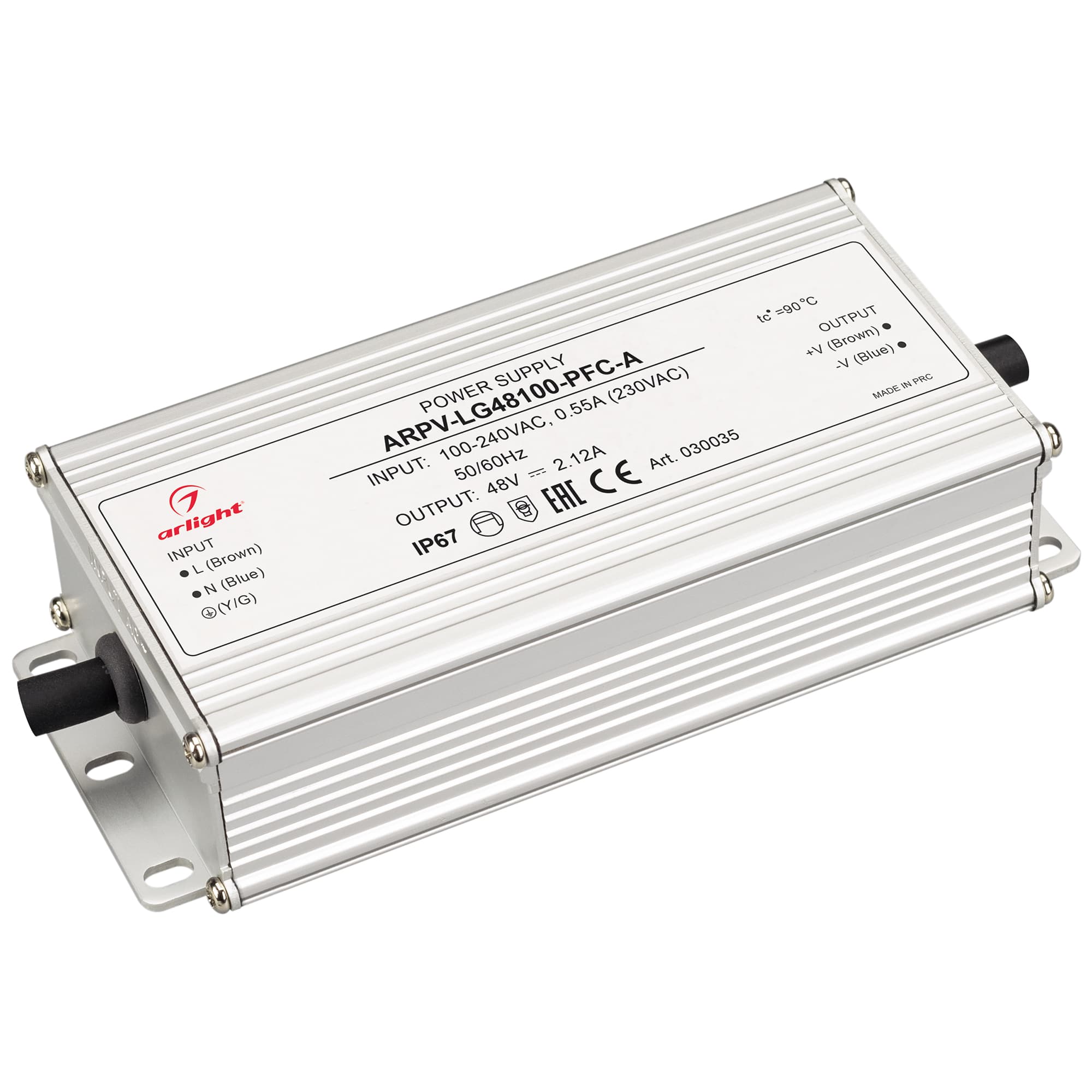 Блок питания ARPV-LG48100-PFC-A (48V, 2.12A, 100W) ( IP67 Металл, 5 лет)