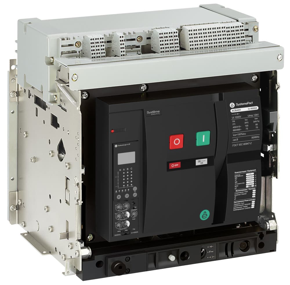 Выключатель автоматический воздушный SYSTEMEPACT ACB 08H 3P 6.0H ВЫК,ГП MCH+MX+XF AC230V