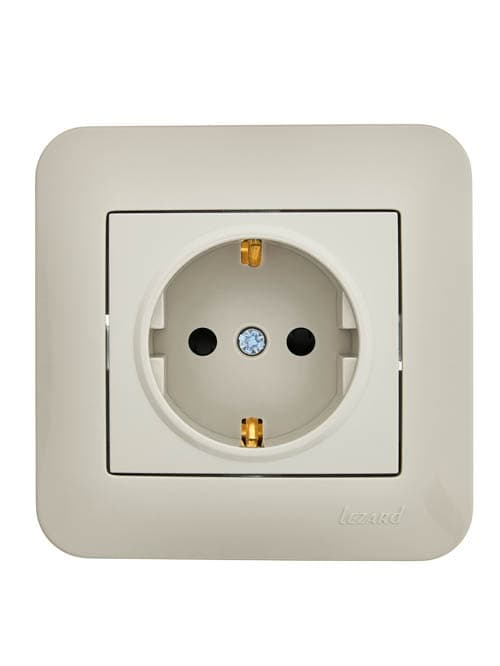 ASTI Розетка с защитой от детей, 16 А, крем Lezard 7081-0303-124B