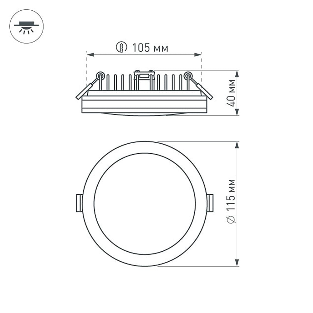 Панель светодиодная LTD-115SOL-15W Warm White IP44 пластик 3 года