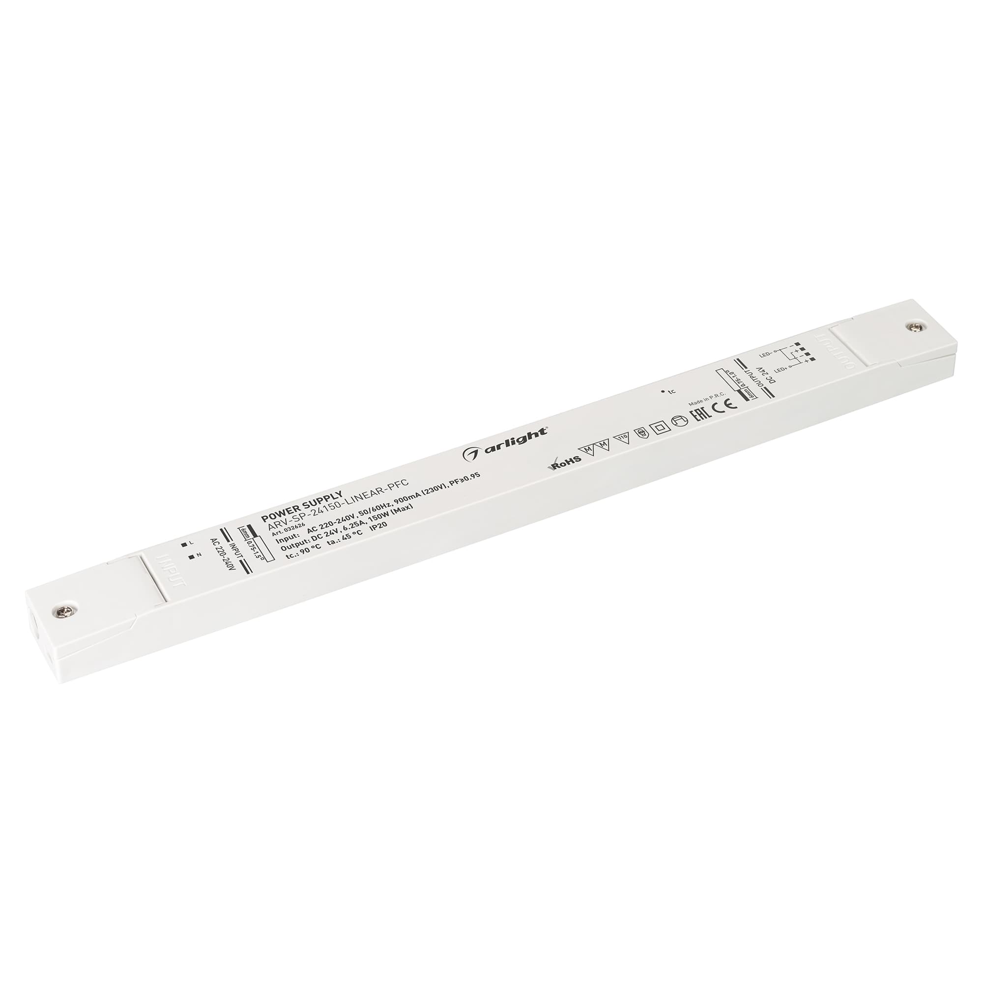 Блок питания ARV-SP-24150-LINEAR-PFC (24V, 6.25A, 150W)