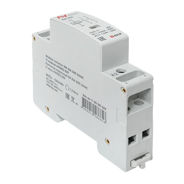 Контактор модульный КМ 20А 2NО 24VAC (1 мод.) AVERES