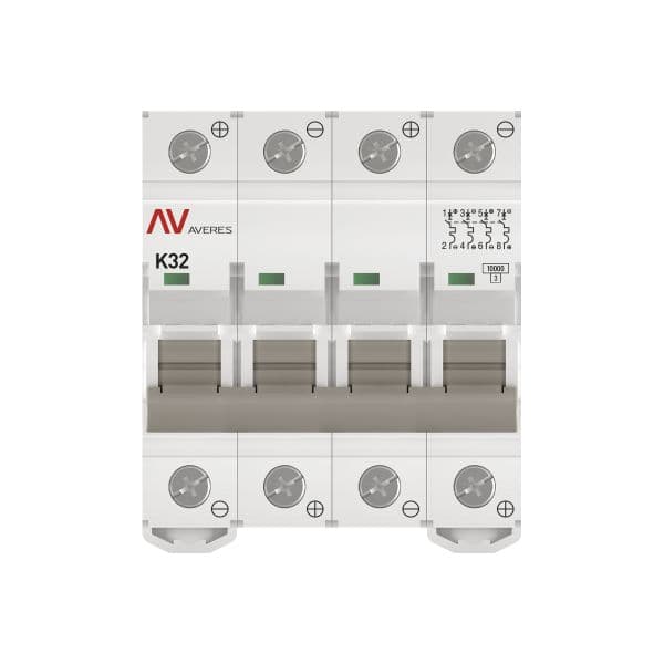 Выключатель автоматический AV-10 DC 4P 32A (K) 10kA AVERES