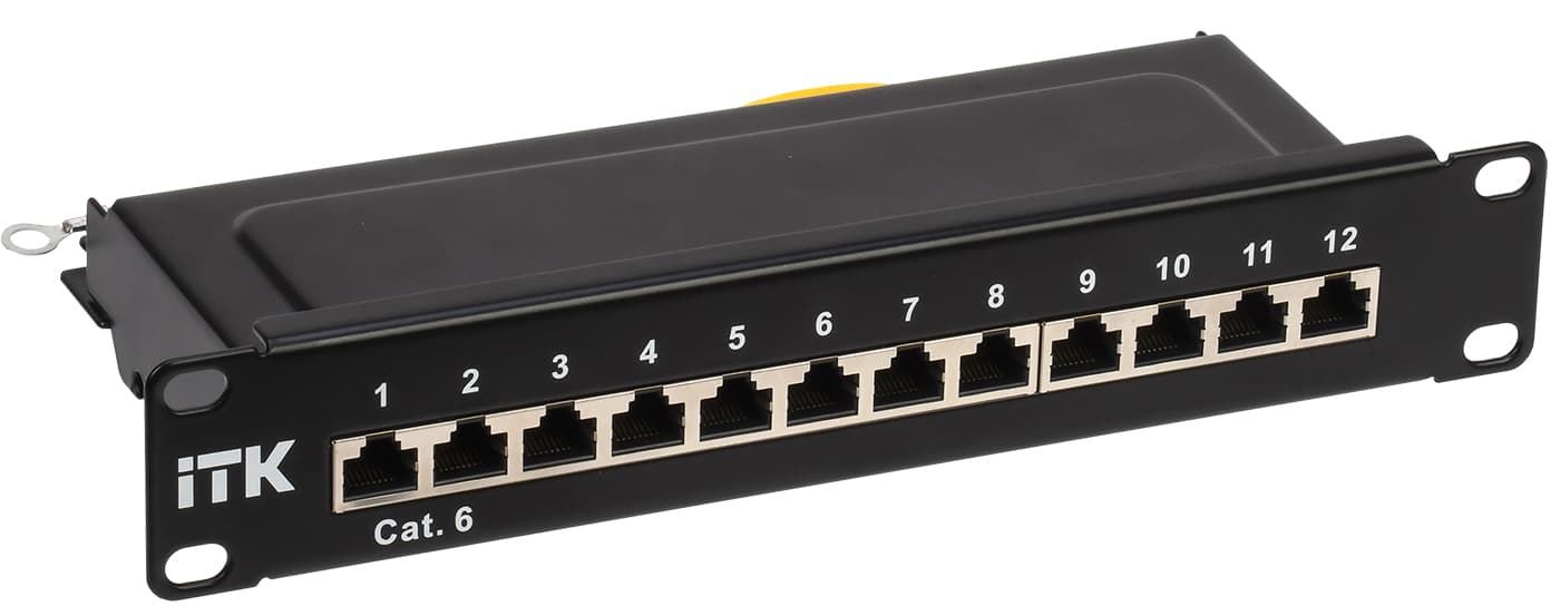 Патч-панель 1U кат.6 STP 12 портов 10дюйм Dual IDC