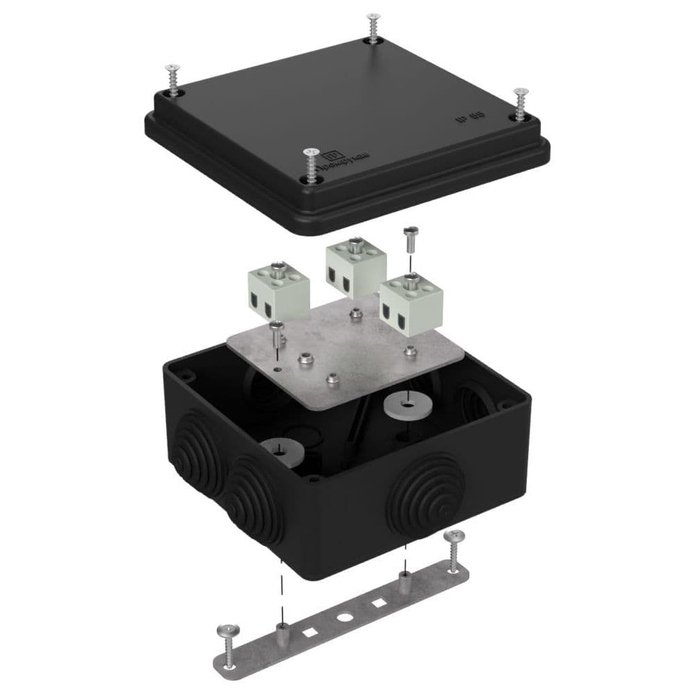 Коробка огнестойкая для о/п 40-0300-FR1.5-6 Е15-Е120 RAL9005 100х100х50 (14 шт/кор)