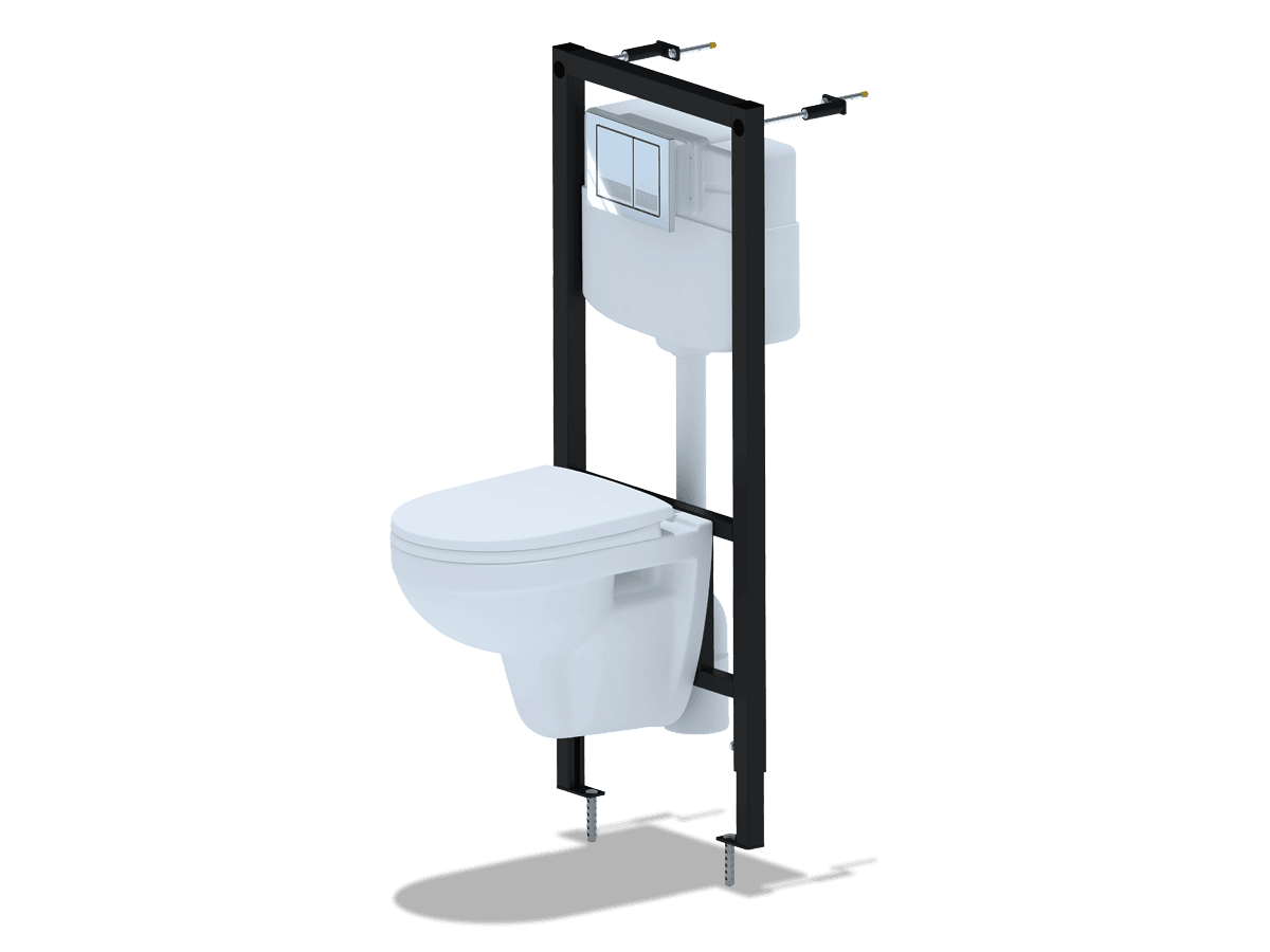 Инсталляция WC1110 в наборе с Унитазом BEST SANITA LUXE, с сидением WS0320 с микролифтом полипропил ен белое, с клавишей WP1210 глянц. хром.