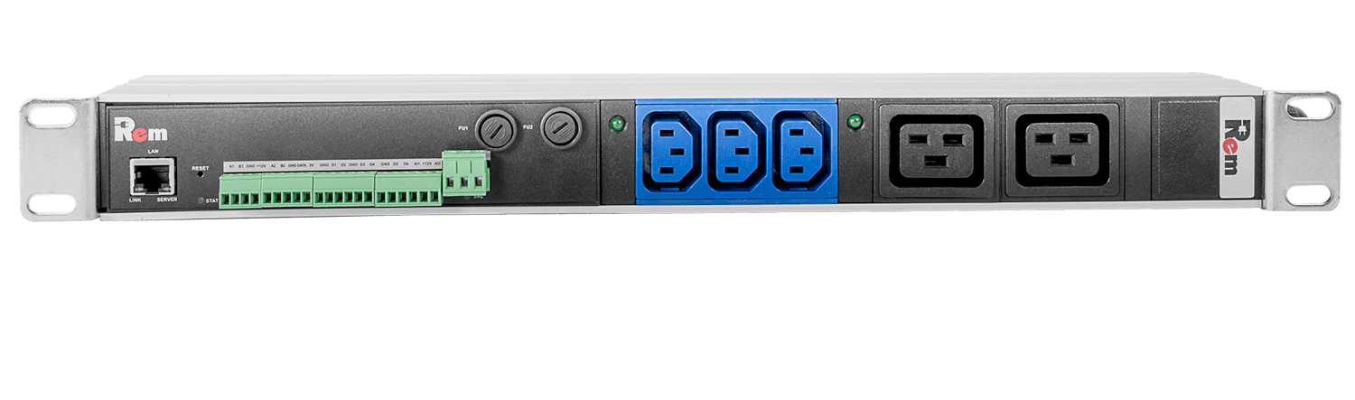 Блок розеток горизонтальный Rem-2MC,LINUx,мониторинг,управление,3C13,2C19,1_32А,19'',колодка
