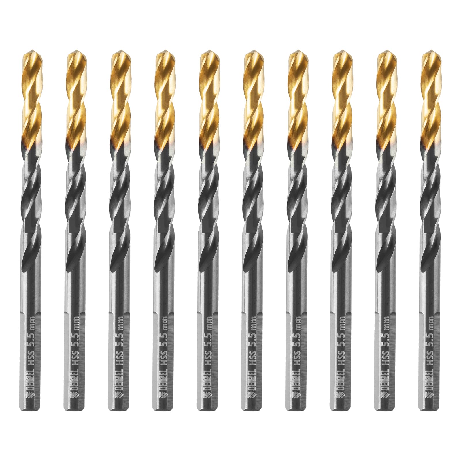 Сверло по металлу, 5,5 мм, HSS-Tin, Golden Tip, 10 шт.