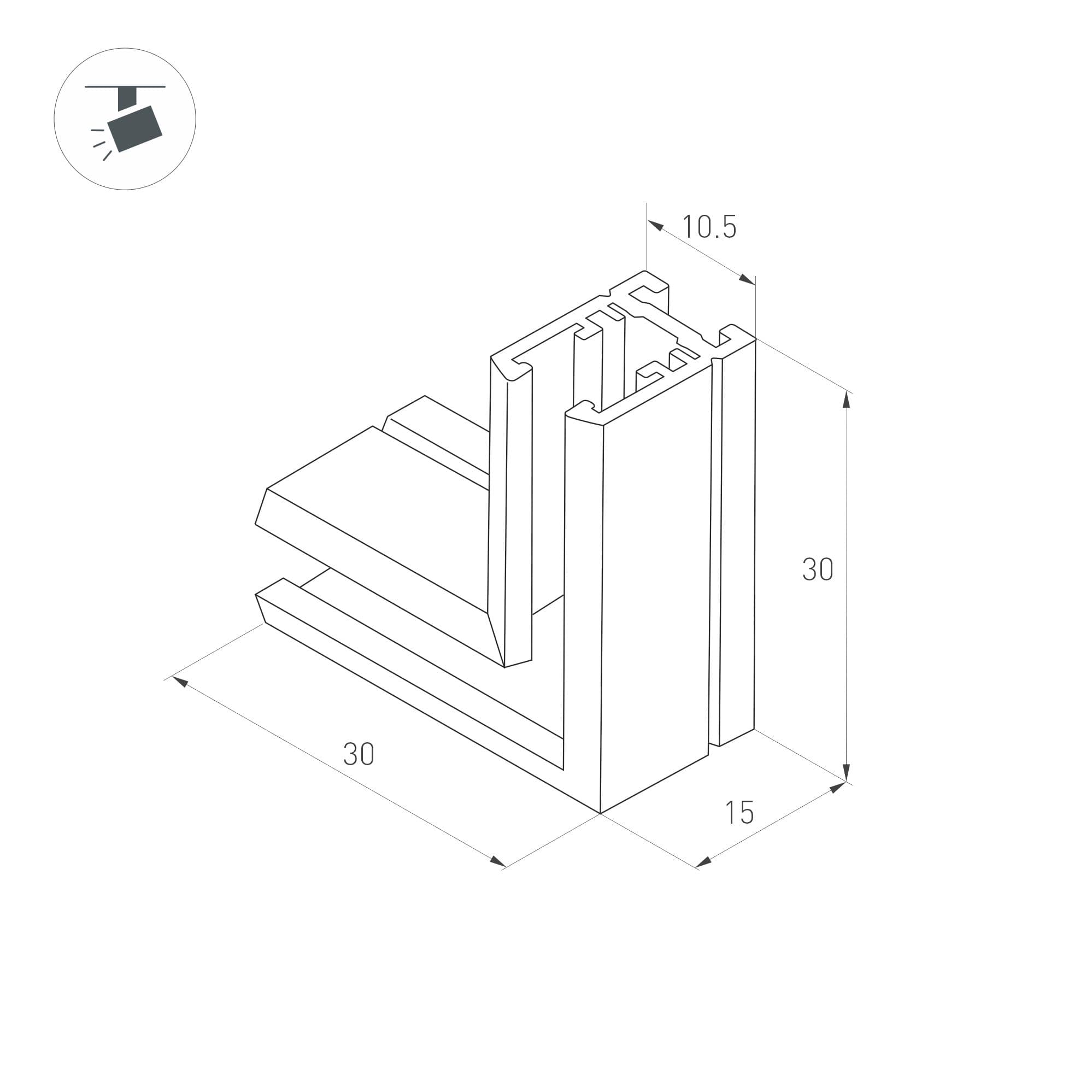 Коннектор угловой MAG-MICROCOSM-CON-L90 (BK) (IP20)