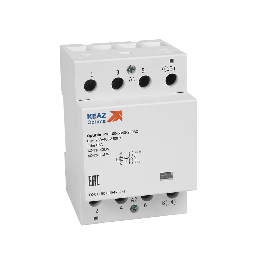 Контактор 230В AC 2НО 2НЗ 80А OptiDin MK-100-8022-230AC