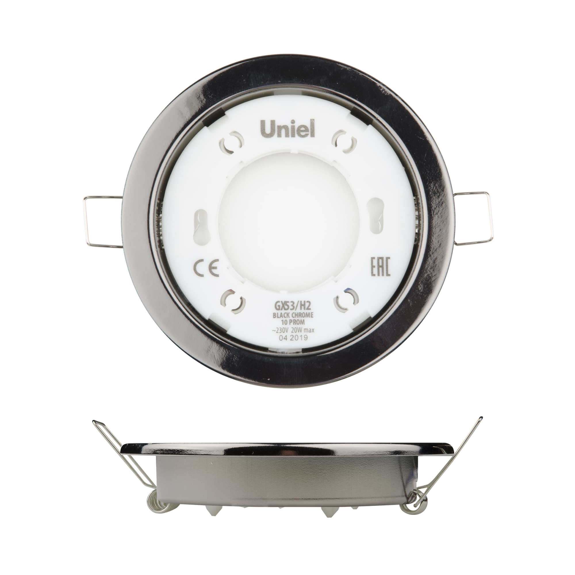 Светильник ультратонкий встраиваемый GX53/H2 BLACK CHROME 10 PROM В составе набора из 10шт Корпус черный хром UL-00005055 Uniel