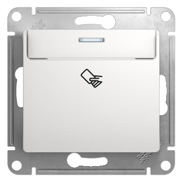 GLOSSA Выключатель карточный в рамку белый сх.6