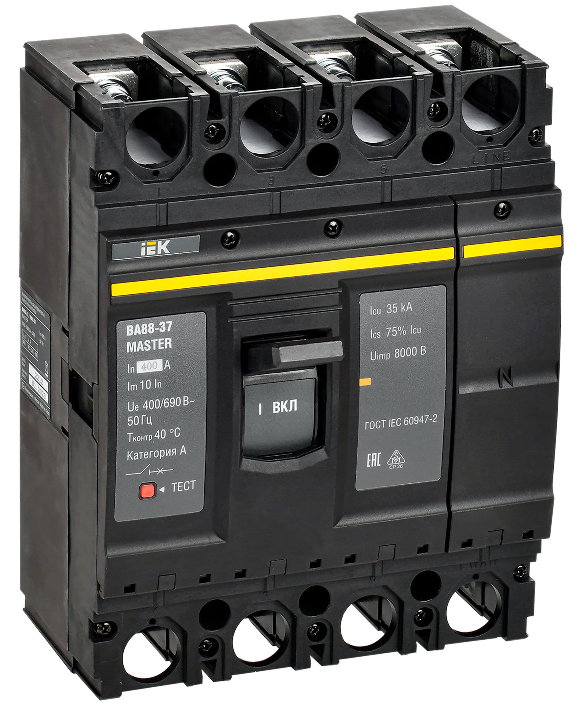 Выключатель автоматический ВА88-37 4P 400А 35кА MASTER IEK