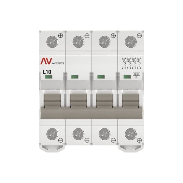 Выключатель автоматический AV-6 DC 4P 10A (L) 6kA AVERES