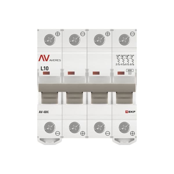 Выключатель автоматический AV-6 DC 4P 10A (L) 6kA AVERES