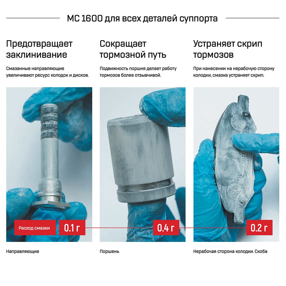 Смазка для суппортов МС 1600, 50г туба с европодвесом