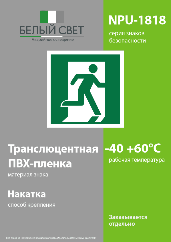 Знак безопасности NPU-1818.E01-02''Выход здесь (прав.)''