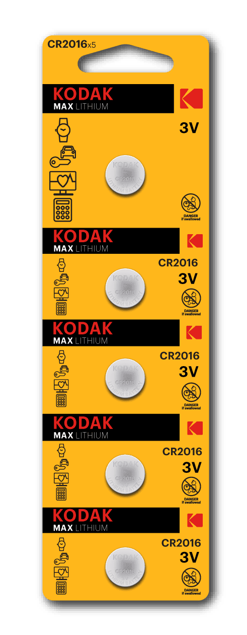 Батарейка Kodak CR2016-5BL MAX Lithium (60/360/69120)