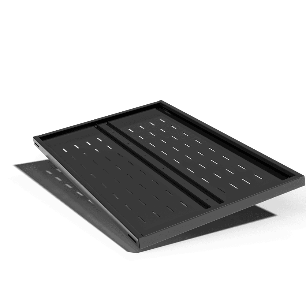 Полка 23'' усиленная аккумуляторная глубиной 950 мм для шкафов глубиной 1200 мм. цвет черный (RAL 9004) (8407s)