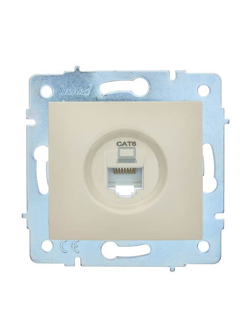 ASTI Розетка компьютерная Cat 6, механизм, крем Lezard 7081-0388-140