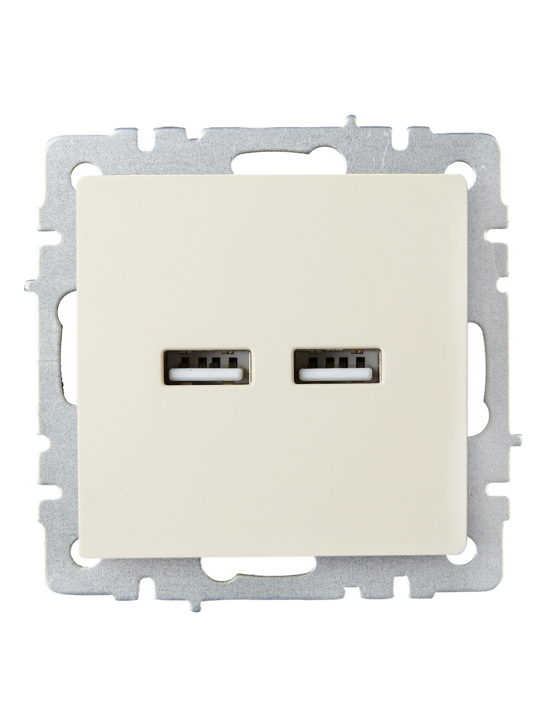 BRITE Розетка USB A+A 5В 3,1А РЮ10-1-БрКр бежевый