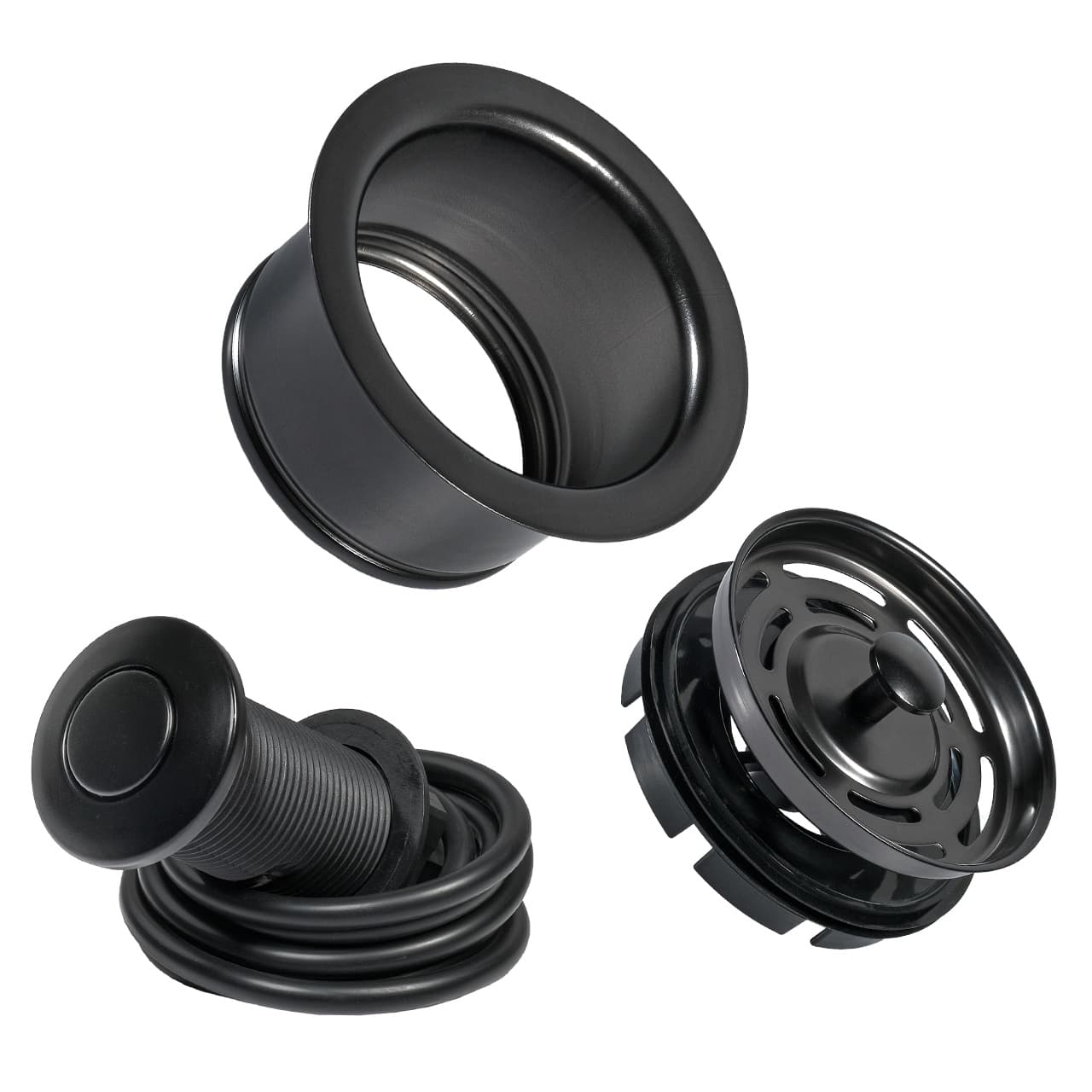 Комплект для измельчителя фланец и кнопка Black Sink Strainer