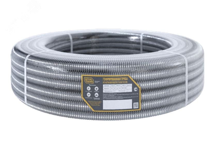 Труба гофрированная из нержав стали SS316L 15А, отожженная, 50м