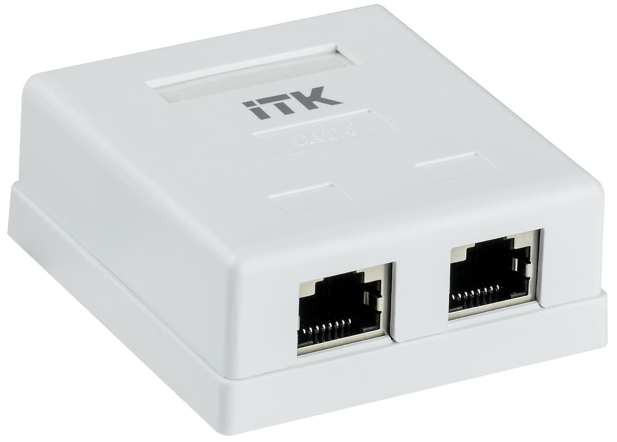 Розетка информационная настенная RJ45 кат. 6 FTP 2-порт