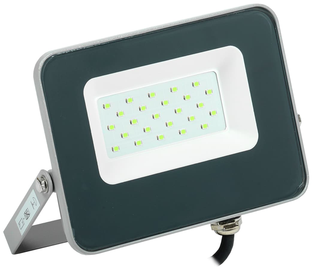 Прожектор светодиодный СДО 07-20G green IP65 серый
