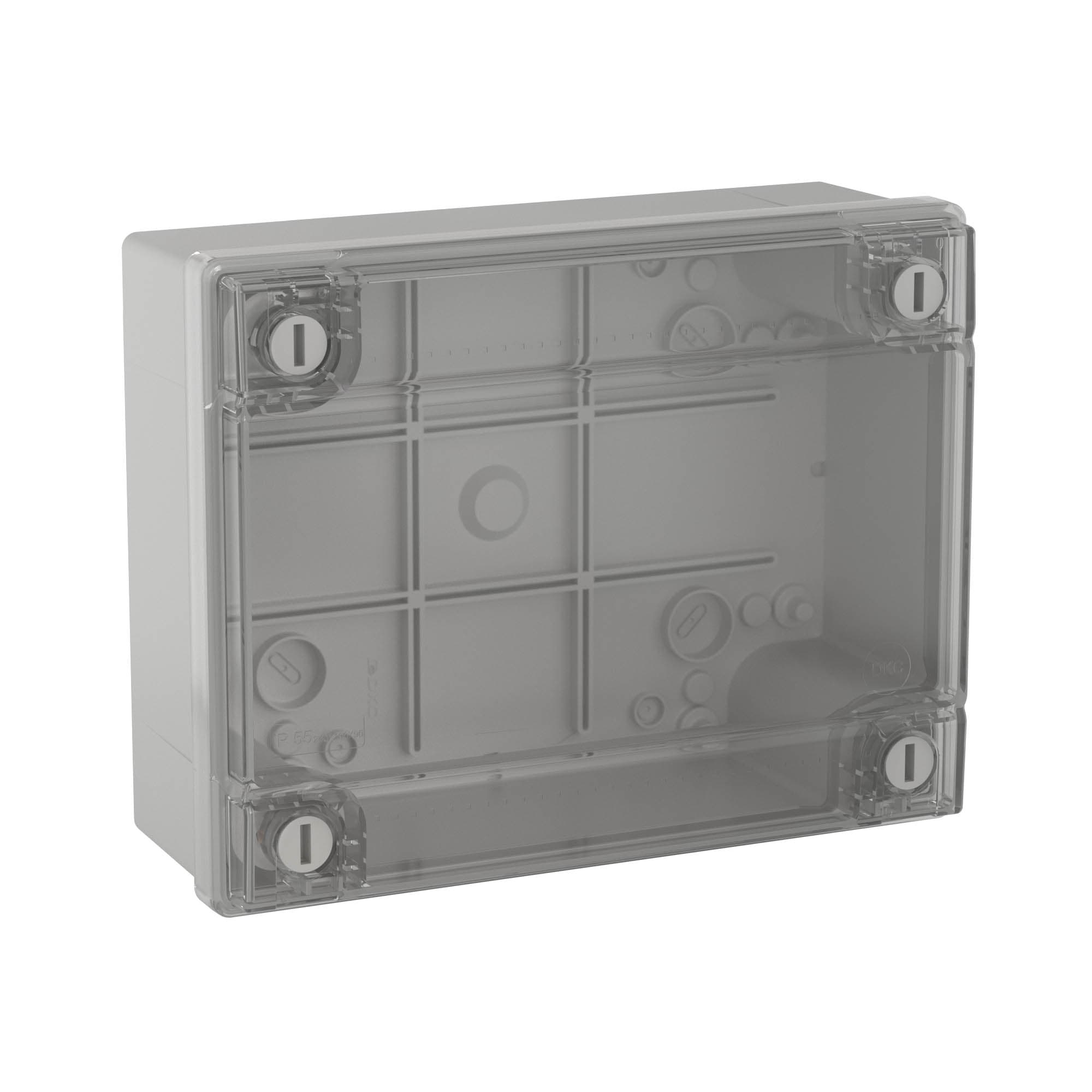 Коробка ответвит. с гладкими стенками и прозрачной крышкой, IP56, 380х300х120мм