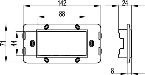BRAVA Каркас 2 поста 4 модуля черный IN-Liner FRONT