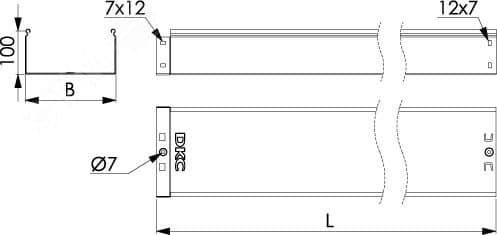 Лоток 100х100 L3000, горячеоцинкованный