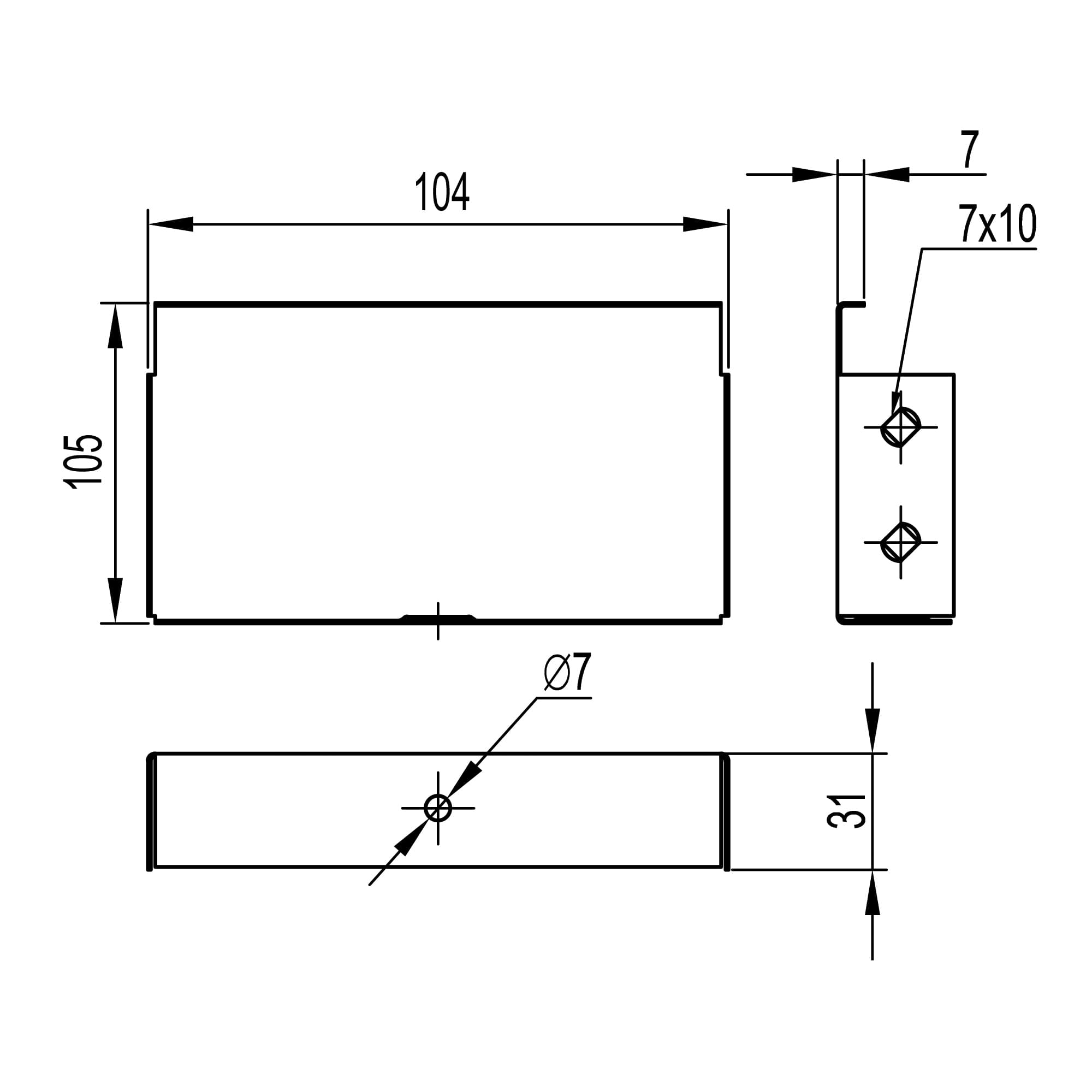 Пластина TC/RRC/RRD/RRS 100х100