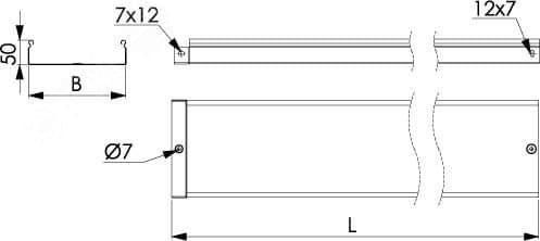 Лоток 50х50 L3000 толщина 1,0 мм