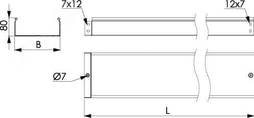 Лоток 100х80 L3000 толщина 1,0 мм