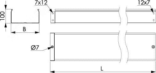 Лоток 100х100 L3000 толщина 1,0 мм