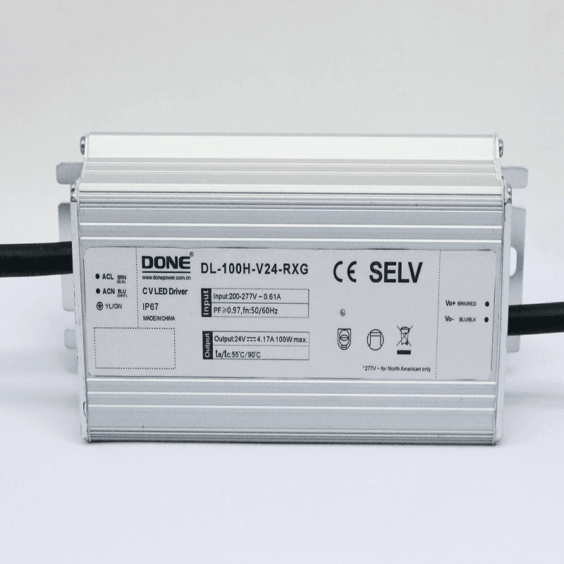Драйвер 100Вт 24V для светодиодной ленты DONE POWER IP67 153x63x32 мм