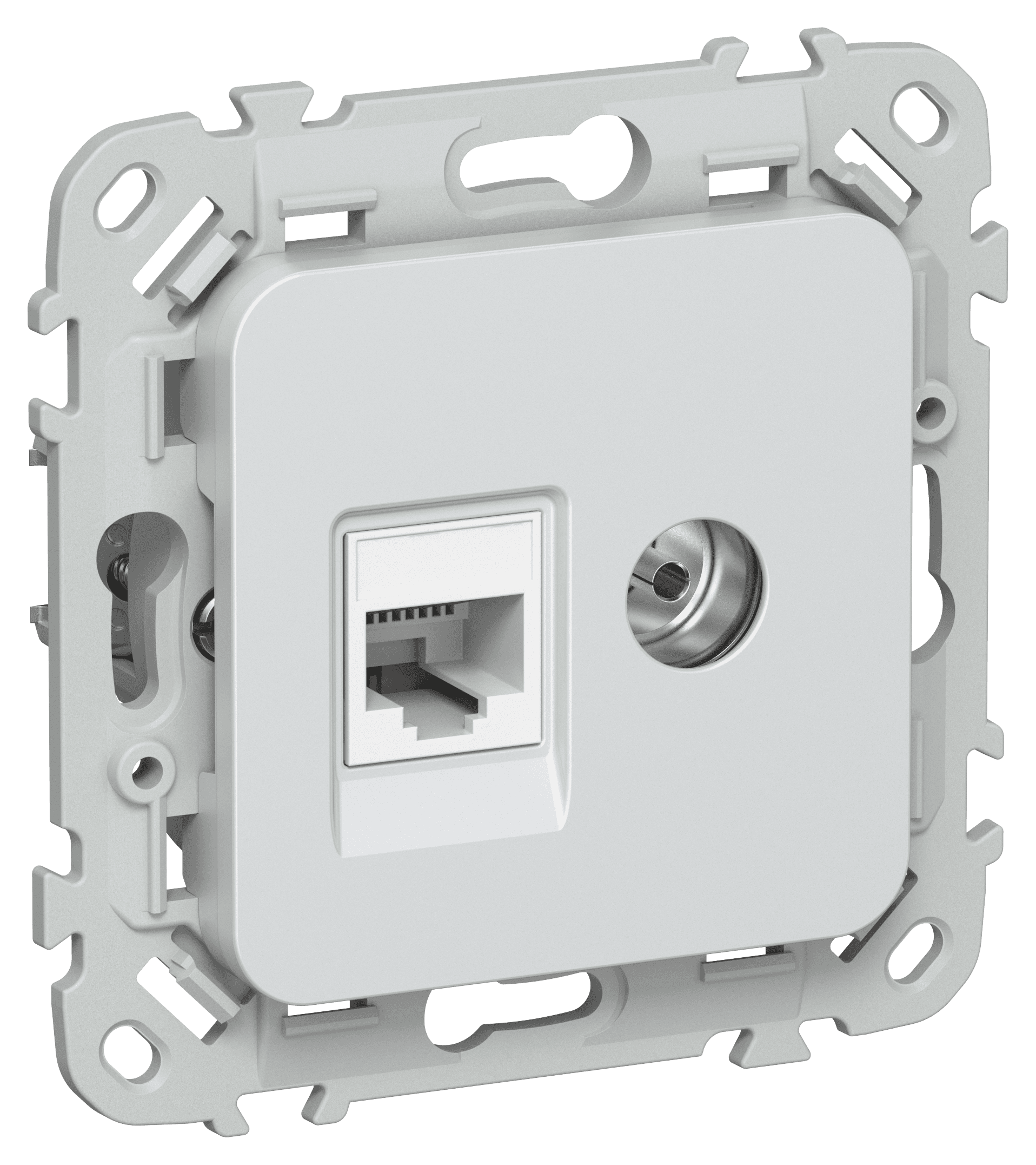 FLITE Розетка 2-местная RJ45/TV категория 5Е UTP РКТВ5е-2-0-ФлЖ жемчуг IEK