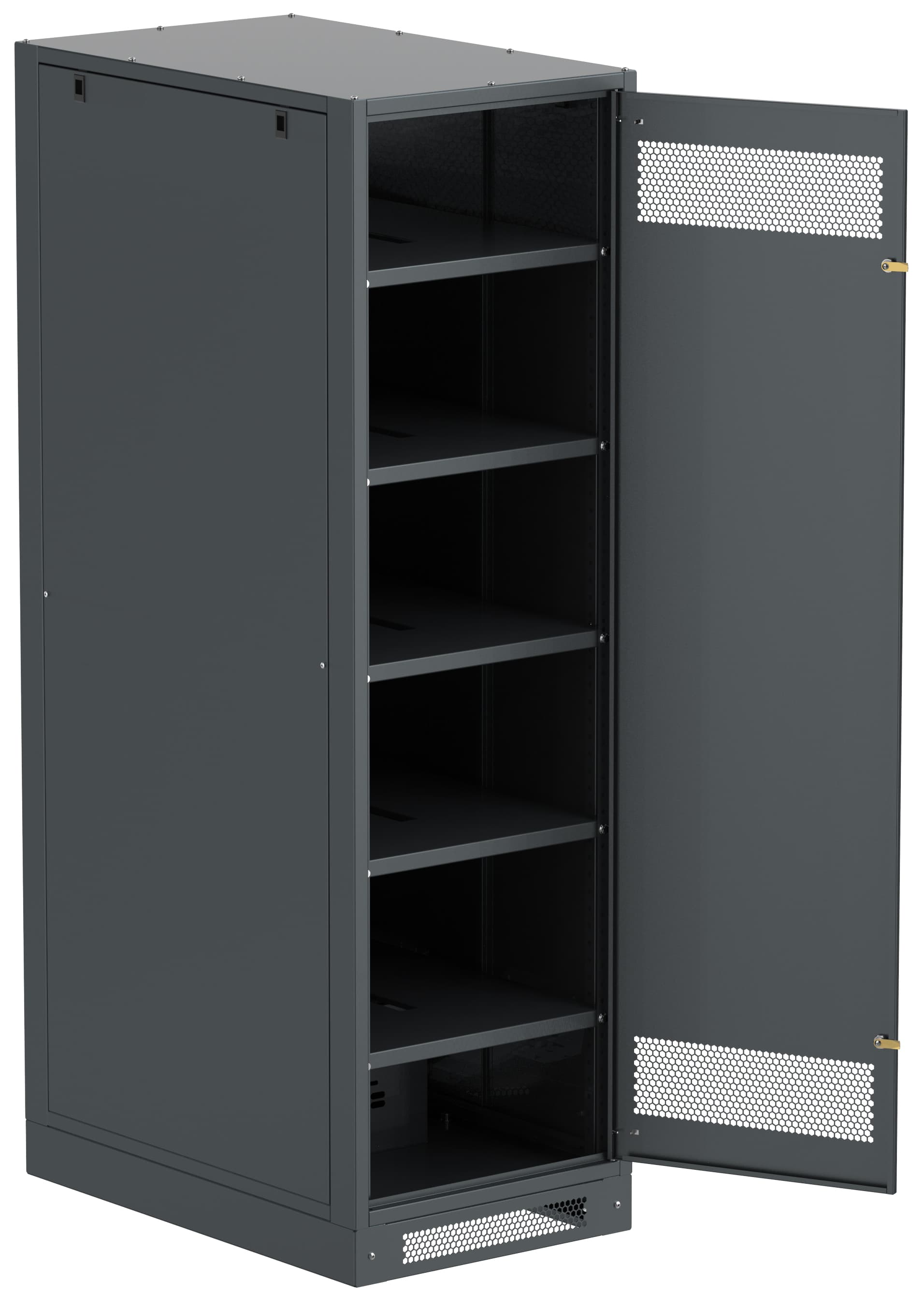 Шкаф LINEA B (пустой) 2000х600х950мм металлическая дверь черный