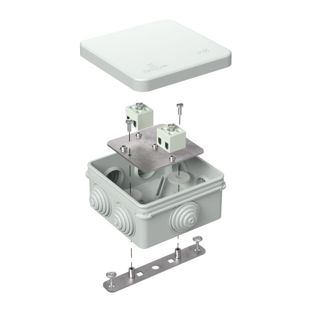 Коробка огнестойкая для о/п 40-0210-FR1.5-4 Е15-Е120 RAL7035 80х80х40 (44 шт/кор)