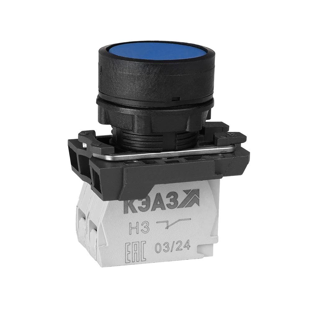 Кнопка КМЕ4110м-синий-1но+0нз-цилиндр-IP40