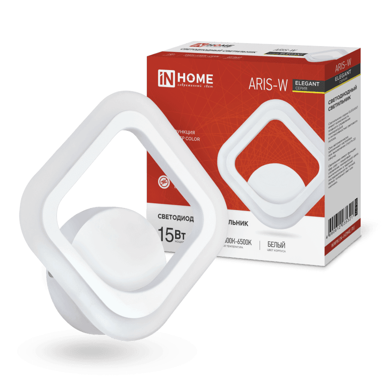 Светильник светодиодный ELEGANT ARIS-W 15Вт 230В 3000-6500К 1200Лм STEP COLOR белый IN HOME