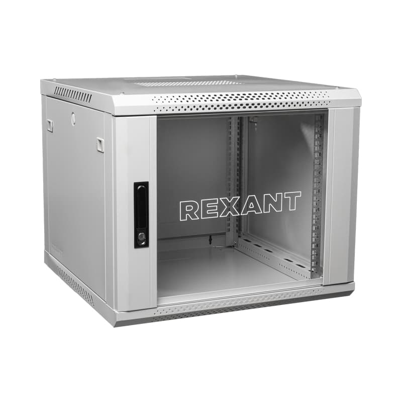 Шкаф настенный телекоммуникационный разборный 9U 600x600мм дверь стекло серый (RAL 7035)