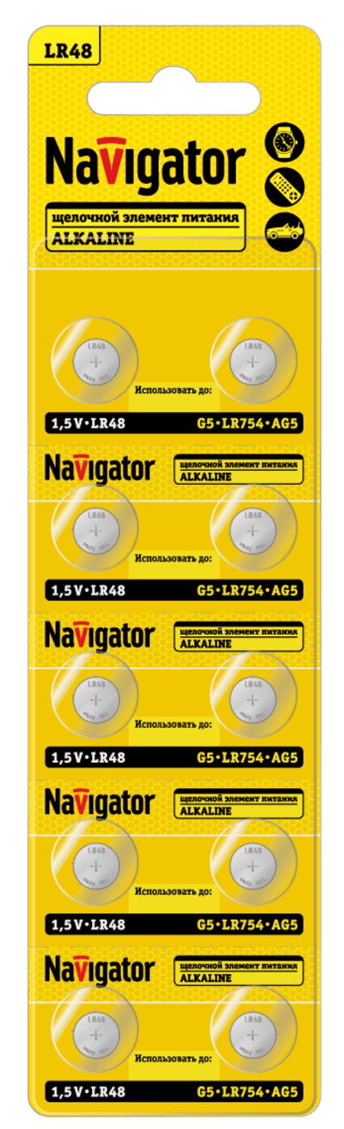 Батарейка NBT-12 (LR48, AG5, LR754) 1.5V Alkaline BP10