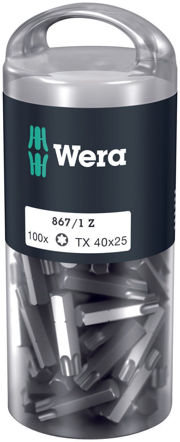 Набор бит 867/1 Z DIY 100 TORX 40 вязкая твердость хвостовик 1/4 C 6.3 TX 40X25 мм 100 шт с держателем-еврослот