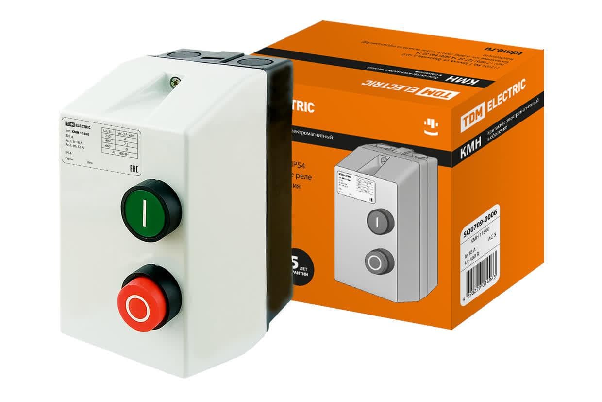Контактор КМН11860 18А в оболочке Ue=380В/АС3 IP54