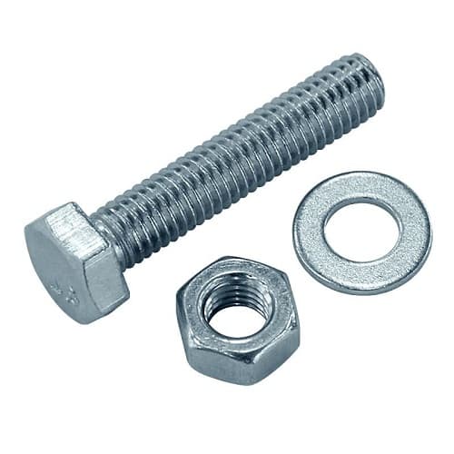 Болт с шестигранной головкой DIN                  933-М12х100-А2-70 с 1й гайкой DIN 934-М12-А2 и 1й шайбой DIN 125-12-А2-70