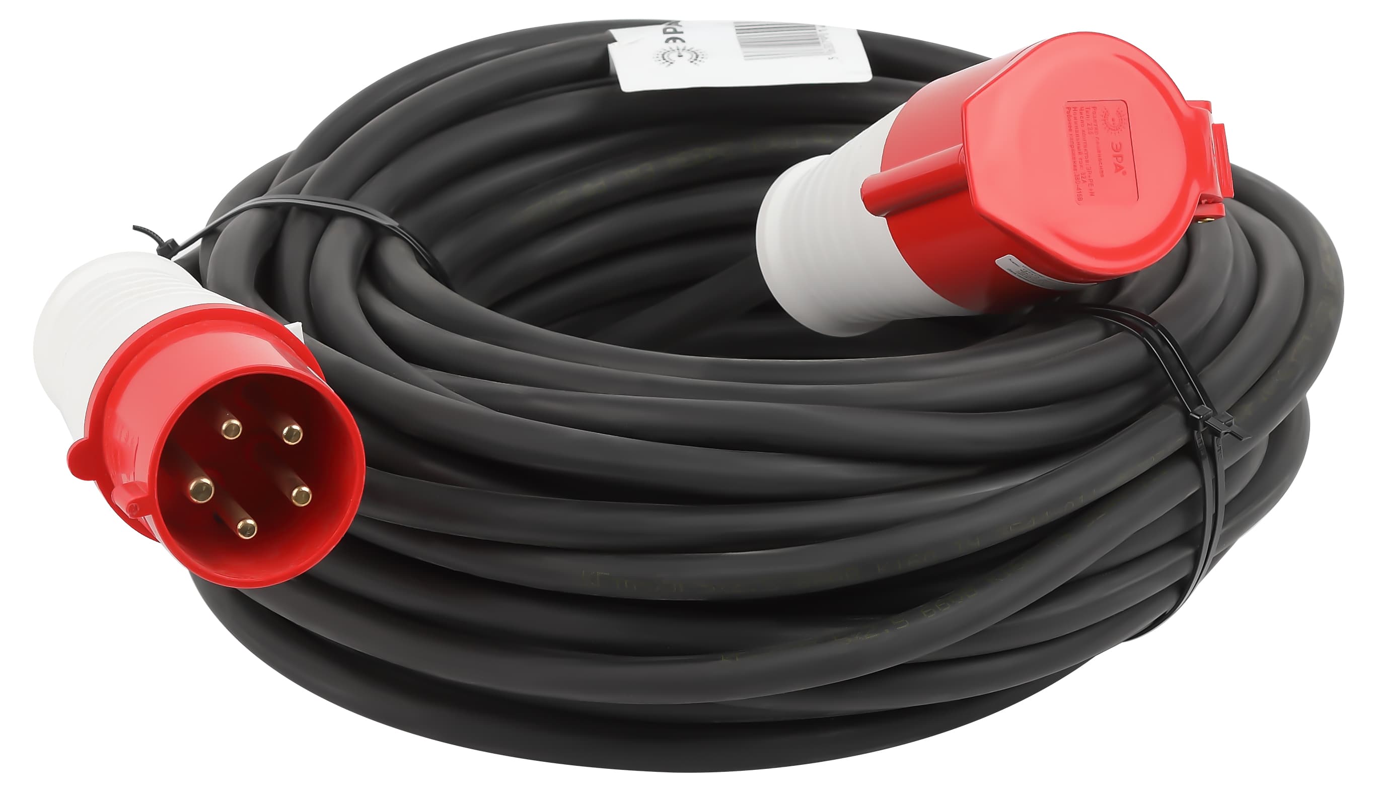 Удлинитель силовой IND380-U-1e-5x2,5-30m-IP44 на 380В в бухте 1 розетка CEE 5P 30м КГ 5х2,5 32A IP44