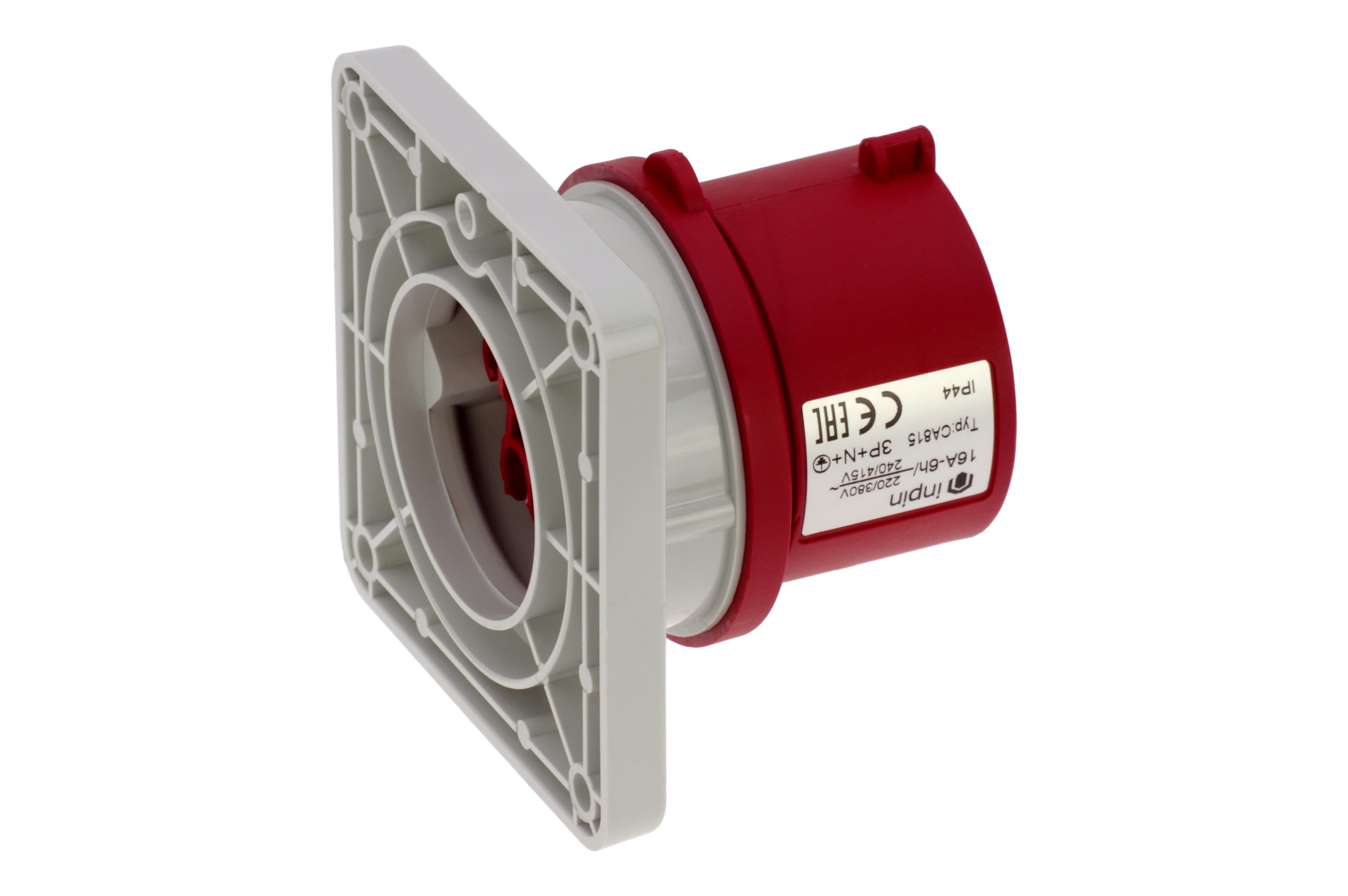 Вилка встраиваемая 16A/400V/3P+N+E/IP44, фланец 86x86