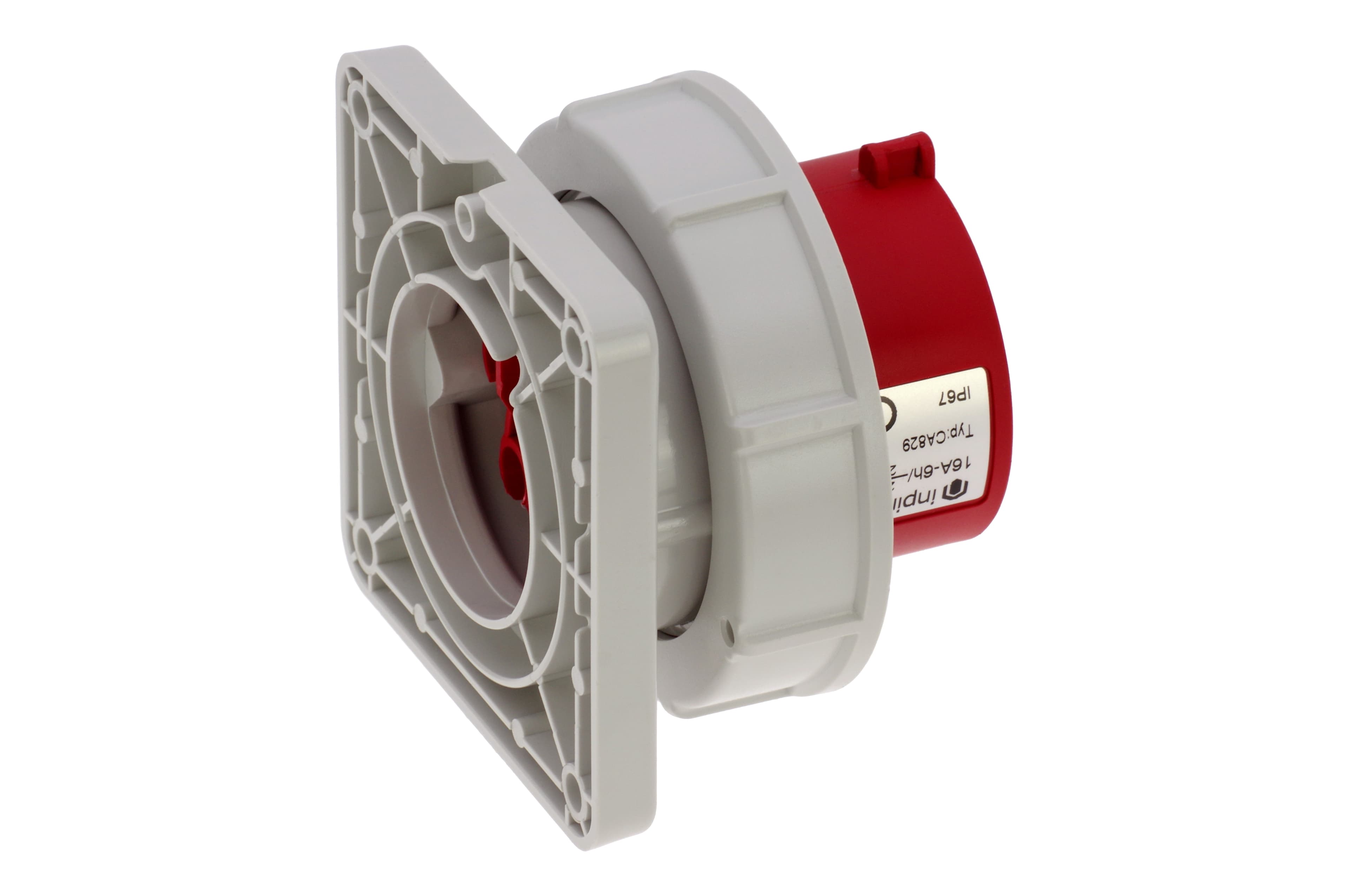Вилка встраиваемая 16A/400V/3P+N+E/IP67, фланец 86x86